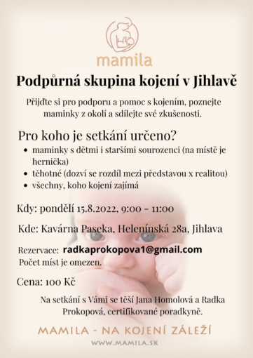 Podpůrná skupina KOJENÍ 15.8.2022