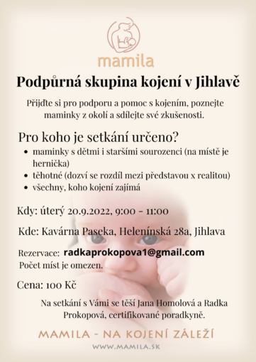 Podpůrná skupina KOJENÍ 20.9.2022